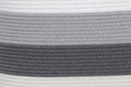 22”x14”x18” Rectangular Large Cotton Rope Storage Basket with Lid, Double Graded Grey