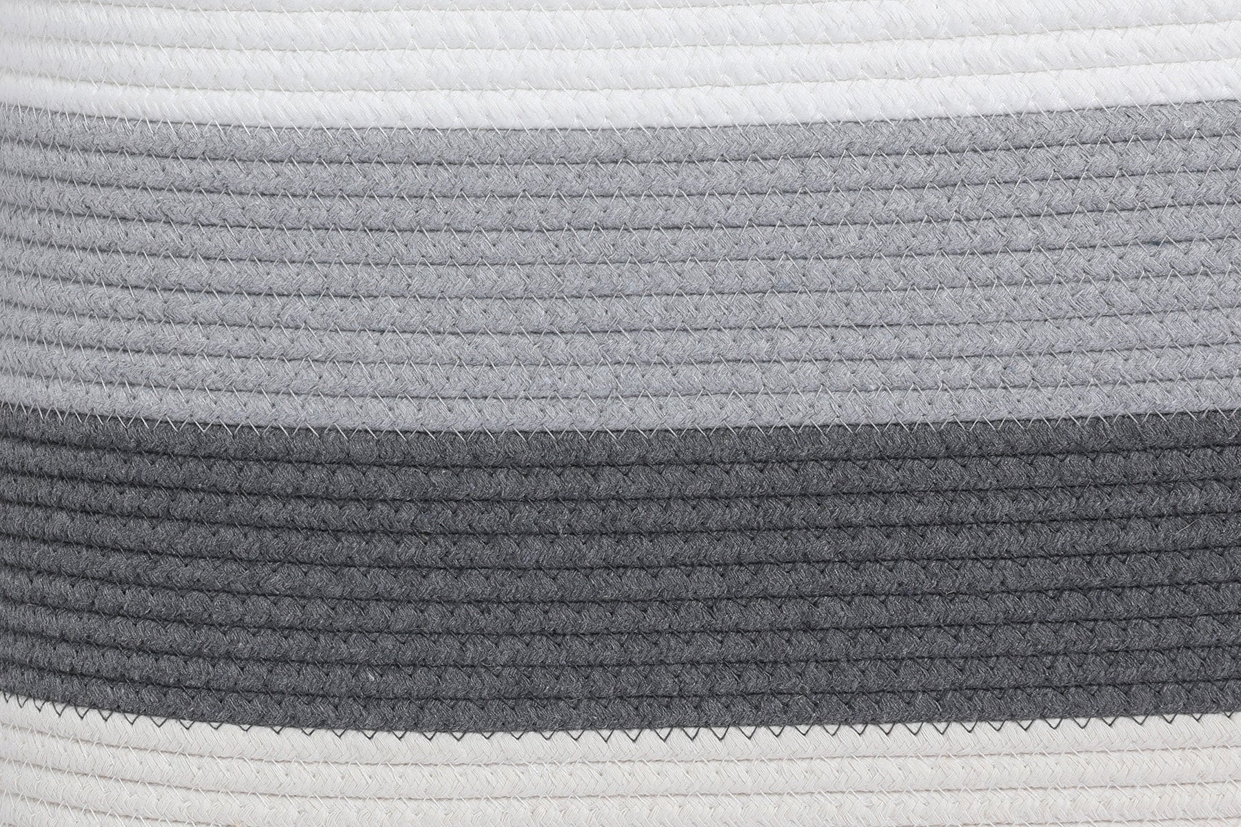 22”x14”x18” Rectangular Large Cotton Rope Storage Basket with Lid, Double Graded Grey