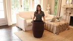 CottonPhant 26x20 cotton rope laundry basket with lid, dark brown - loading, closing and carrying