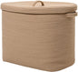 22” x 14” x 18” Rectangular Large Cotton Rope Storage Basket with Lid, All Beige