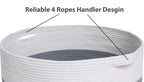 24" x 24" x 17" Mega Size Cotton Rope Storage Basket, Grey