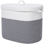 22” x 14” x 18” Rectangular Large Cotton Rope Storage Basket with Lid, Grey