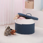 20" x 20" x 15" Large Cotton Rope Storage Basket with Lid, Dark Blue