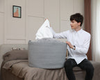 24" x 24" x 17" Mega Size Cotton Rope Storage Basket, All Grey