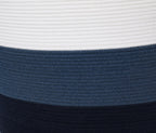24" x 24" x 17" Mega Size Cotton Rope Storage Basket, Blue/Deep Blue