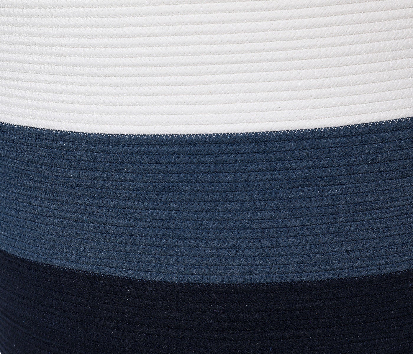 24" x 24" x 17" Mega Size Cotton Rope Storage Basket, Blue/Deep Blue