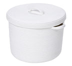 16" x 16" x 13" Extra Large Storage Basket with Lid, Cotton Rope Storage Baskets, Laundry Hamper, Toy Bin, Large Basket White with Cover