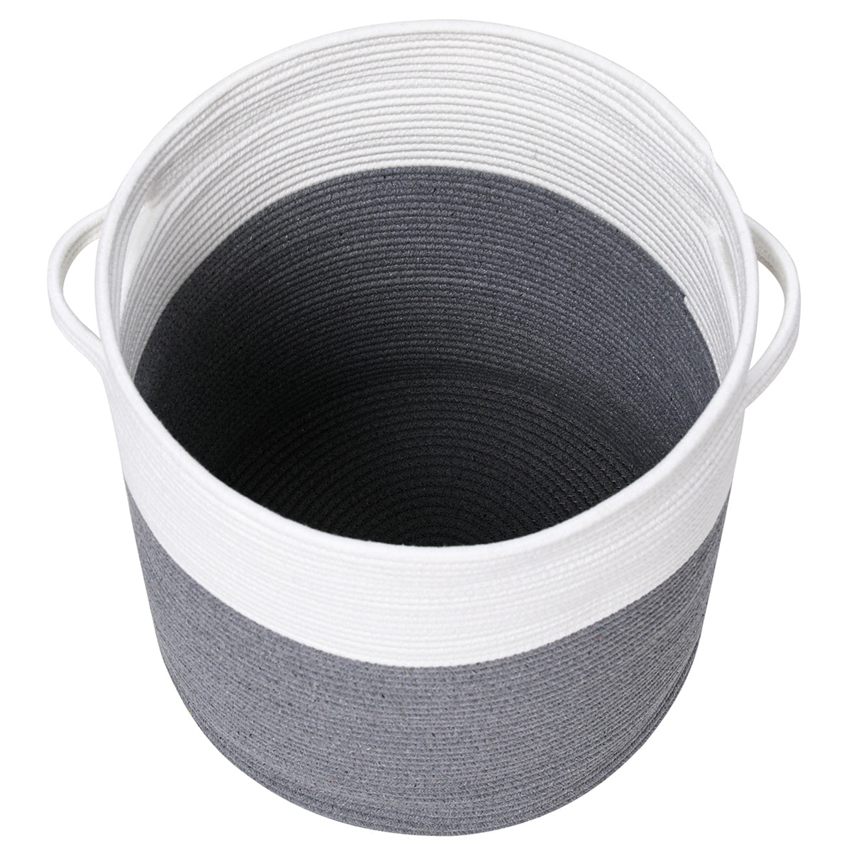 16" x 16" x 18" Large Cotton Rope Storage Basket with Lid, Grey