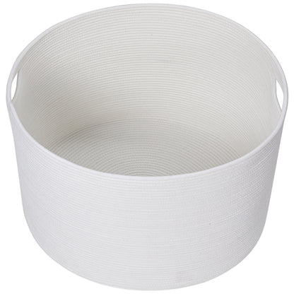 24" x 24" x 17" Mega Size Cotton Rope Storage Basket, All White