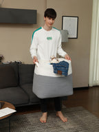 24" x 16" x 20" Rectangular Large Cotton Rope Storage Basket, Grey
