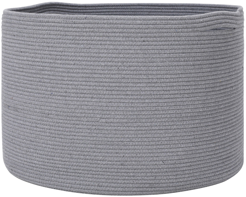 24" x 24" x 17" Mega Size Cotton Rope Storage Basket, All Grey