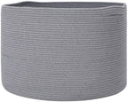 24" x 24" x 17" Mega Size Cotton Rope Storage Basket, All Grey