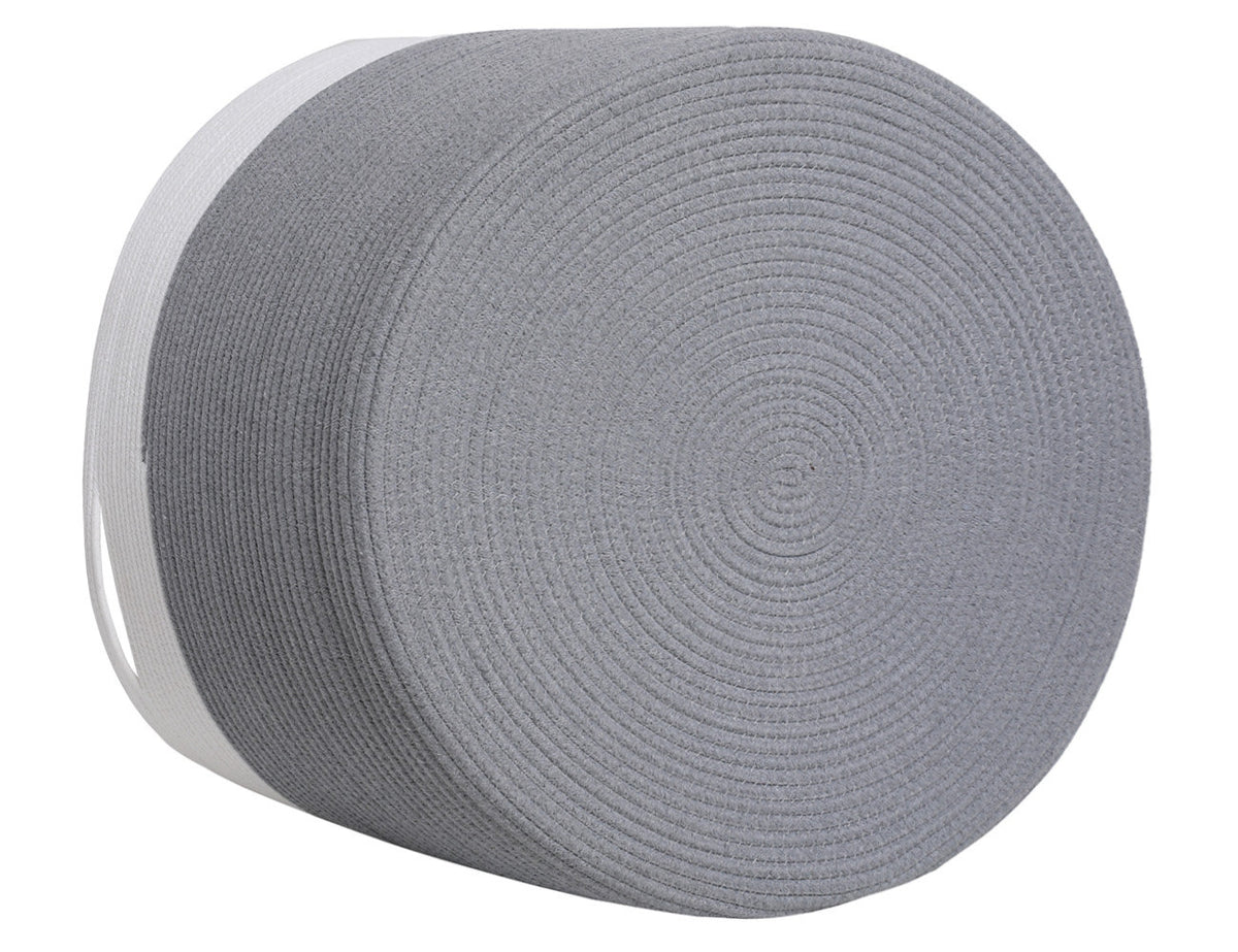 24" x 24" x 17" Mega Size Cotton Rope Storage Basket, Grey