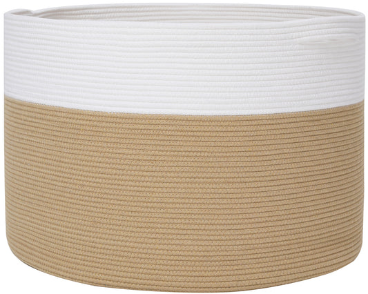 24" x 24" x 17" Mega Size Cotton Rope Storage Basket, Beige