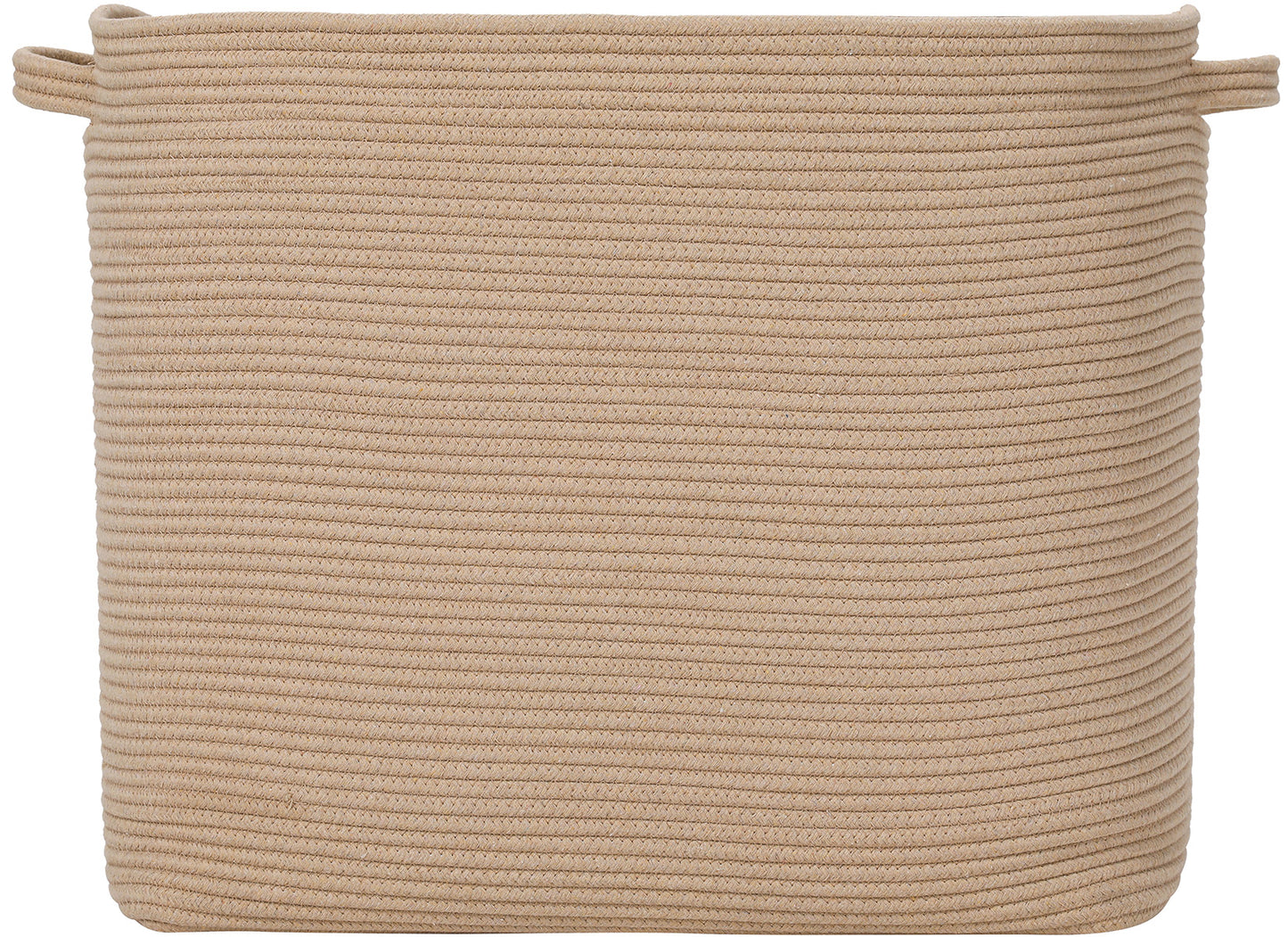 22" x 14" x 18" Rectangular Large Cotton Rope Storage Basket, All Beige