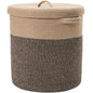 16" x 16" x 18" Large Jute Cotton Rope Storage Basket with Lid, Jute