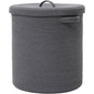 16" x 16" x 18" Large Cotton Rope Storage Basket with Lid, Dark Grey