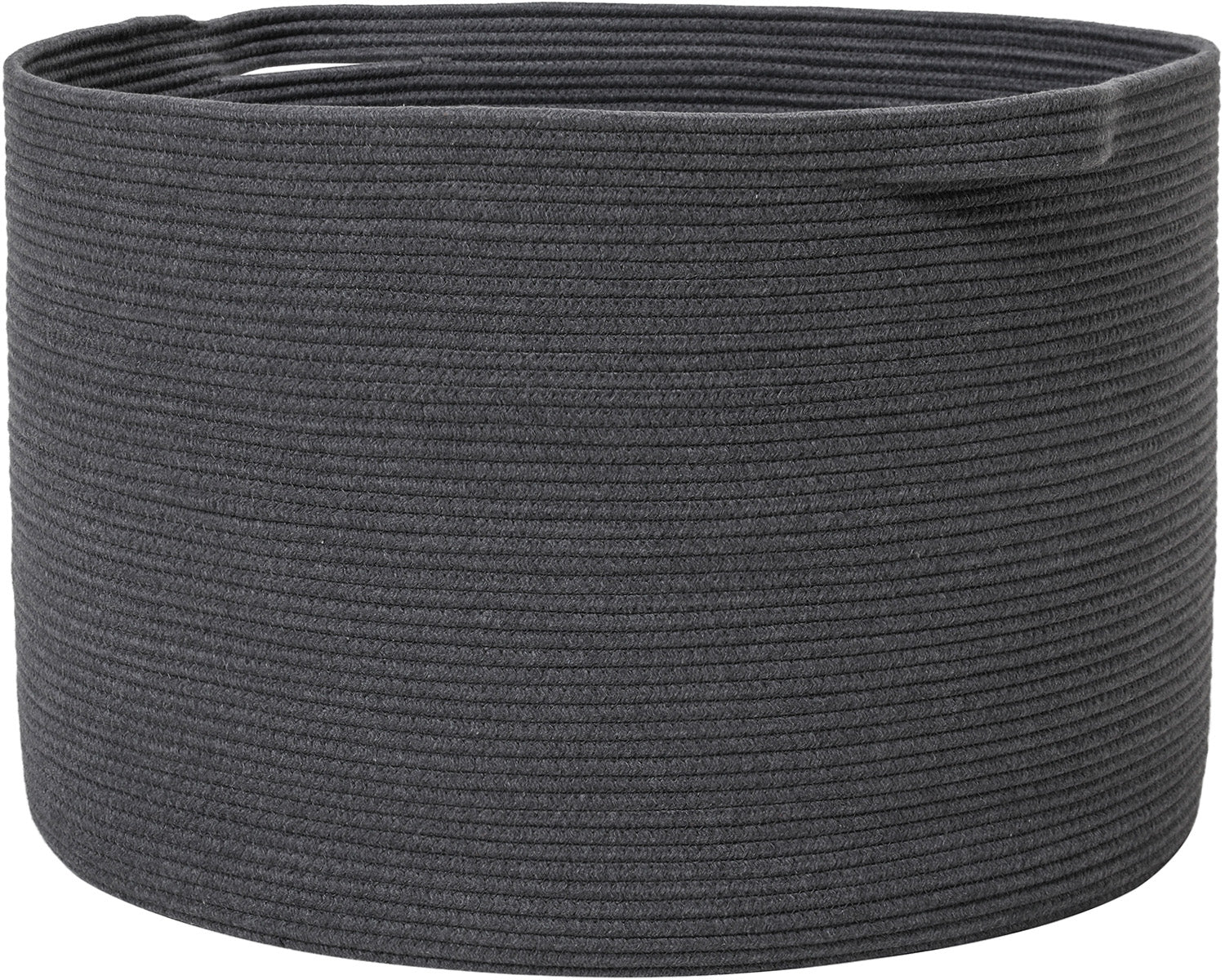 24" x 24" x 17" Mega Size Cotton Rope Storage Basket, Dark Grey