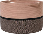 24" x 24" x 17" Mega Size Cotton Rope Storage Basket, Jute
