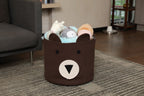 18" x 15" Bear Animal Cotton Rope Storage Basket, Dark Brown