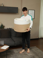 24" x 24" x 17" Mega Size Cotton Rope Storage Basket, Beige