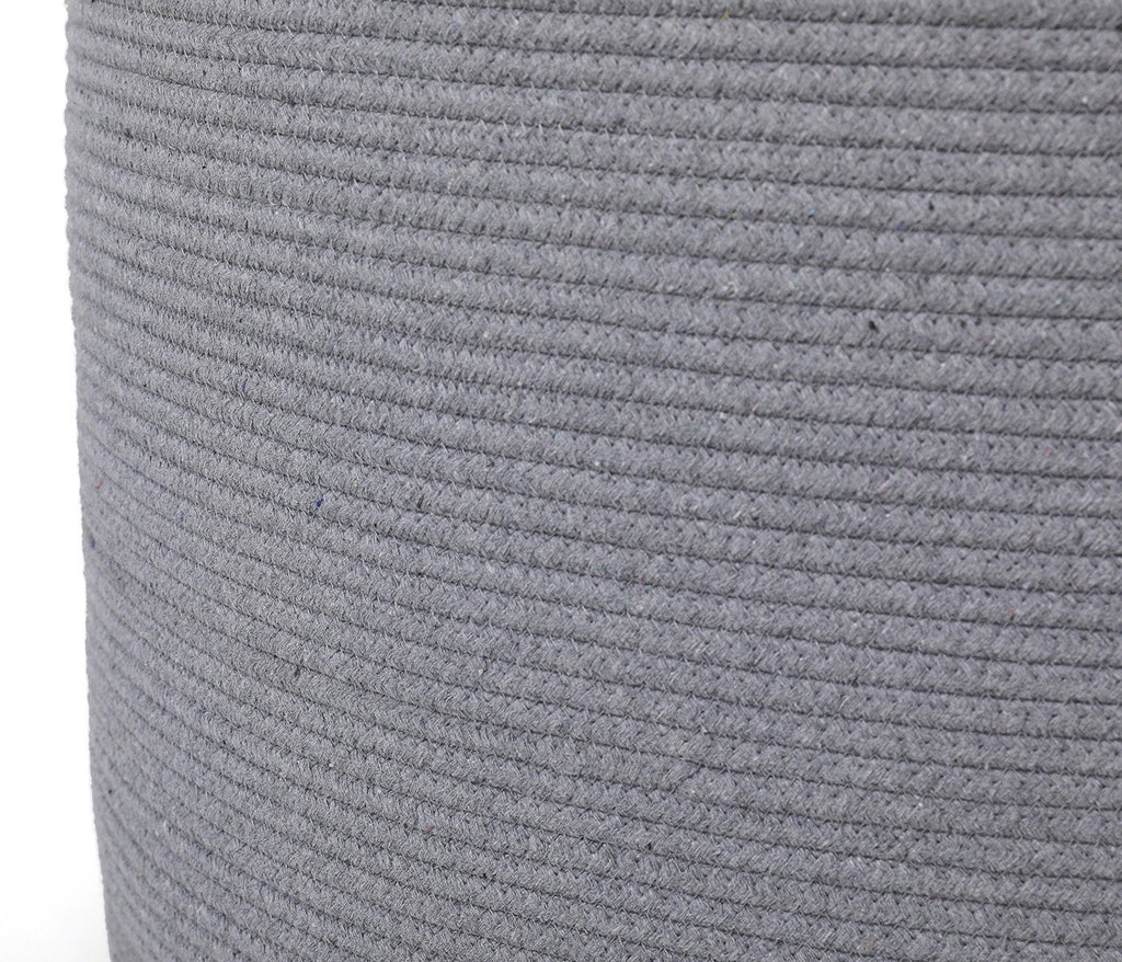 24" x 24" x 17" Mega Size Cotton Rope Storage Basket, All Grey